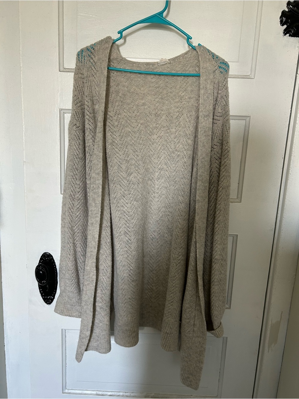 Gray Hem & Thread Open-Front Women's Sweater Cardigan